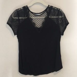 Black tip with lace detail